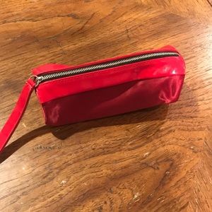 Red makeup bag